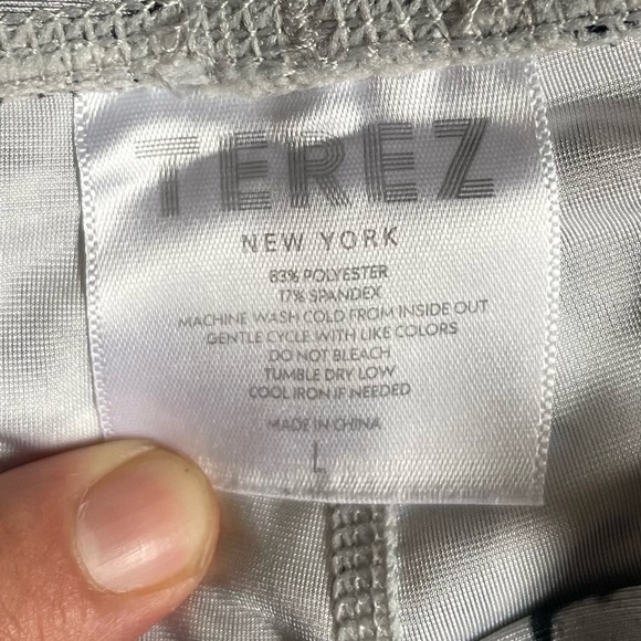 Terez Confetti Star Print Leggings silver size L - Picture 6 of 7